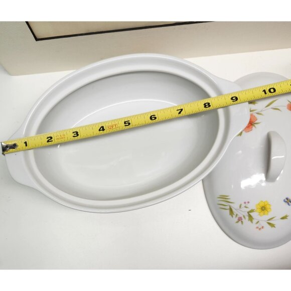 Country Flowers by Andrea Oval Lidded Casserole Wildflower Floral - Picture 9 of 11